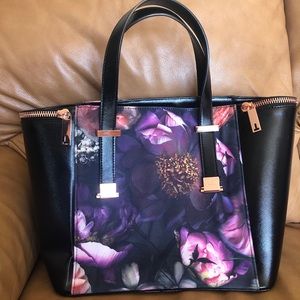 Ted Baker Purple Floral Rose Gold Shoulder Bag